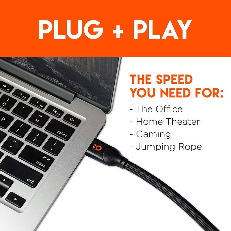 ECHOGEAR Long 15ft Braided HDMI 2.0 Cable - 4k & HDR Compatible - Gold Plated Connections Support 4k at 60fps Refresh Rate & 18gbps Bandwidth - Image 5